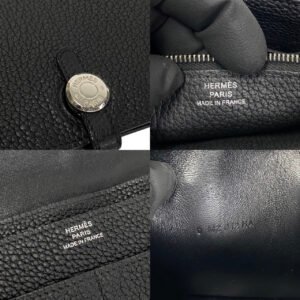 HERMES Long Wallet Purse Togo black Dogon GM | AlmaBagz