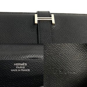 HERMES Long Wallet Purse Epsom black Beansufla | AlmaBagz