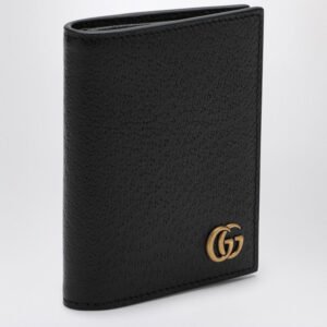 Gucci Gg Marmont Black Leather Card Holder Men | AlmaBagz