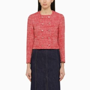 Gucci Red/White Tweed Double-Breasted Jacket Women | AlmaBagz