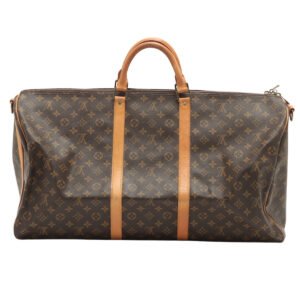 Louis Vuitton Brown Canvas Keepall Bandoulière 60 handbag bag | AlmaBagz