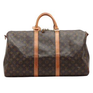 Louis Vuitton Brown Canvas Keepall Bandouliere 50 travel bag | AlmaBagz