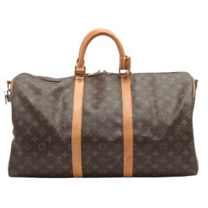 Louis Vuitton Brown Canvas Keepall Bandouliere 50 handbag bag | AlmaBagz
