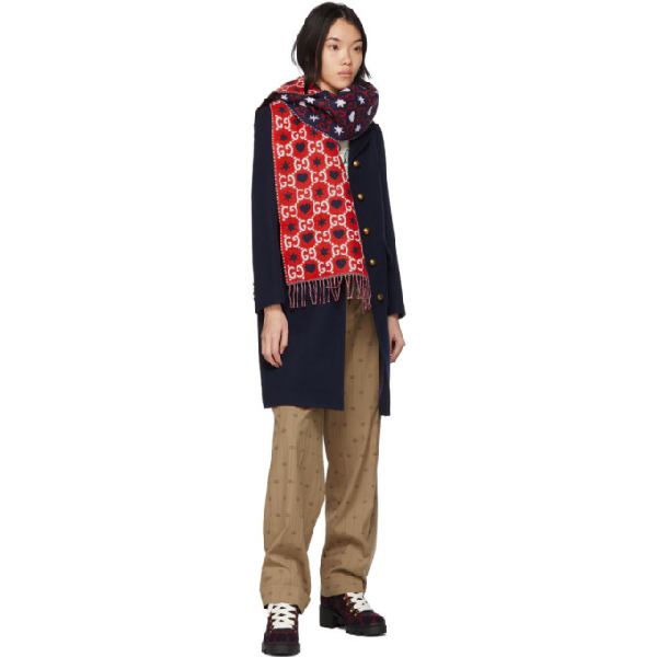 Gucci GG Hearts Scarf in Red | AlmaBagz