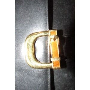 Gucci Soft Black Leather Bucket Bag Pouch With Enamel Buckle Accents | AlmaBagz