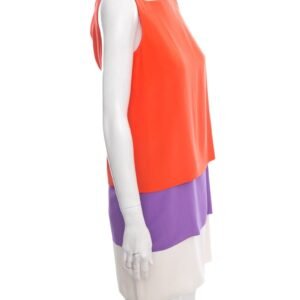 Gucci Coral Color Block Sleeveless Dress SZ 38 | AlmaBagz