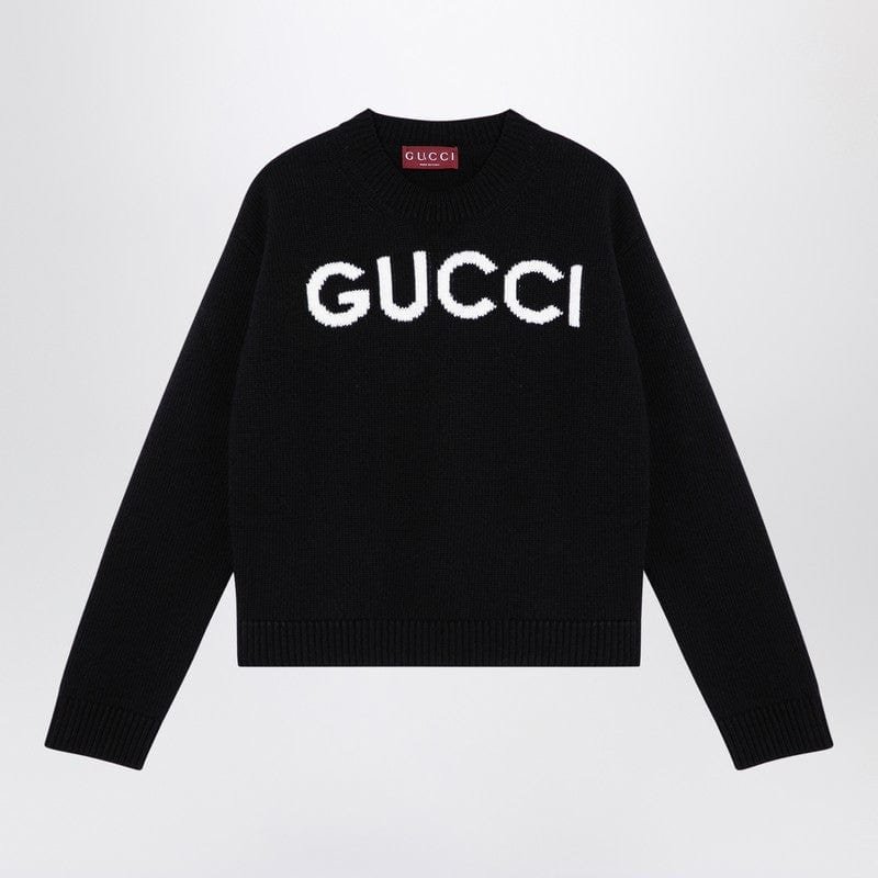 Gucci Black Jumper With Logo Inlay Women | AlmaBagz