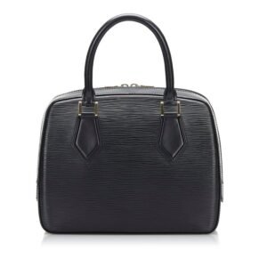 Louis Vuitton Black Leather Sablon handbag bag | AlmaBagz