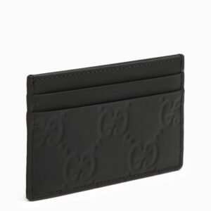 Gucci Gg Black Rubber Card Holder Men | AlmaBagz