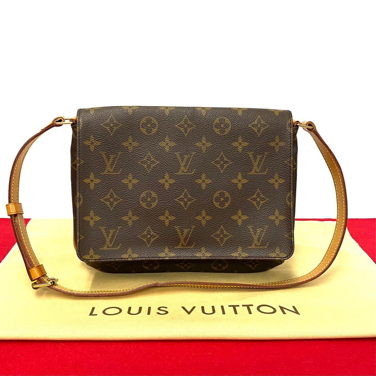 LOUIS VUITTON Shoulder Bag leather Brown Musette tango | AlmaBagz - Image 9