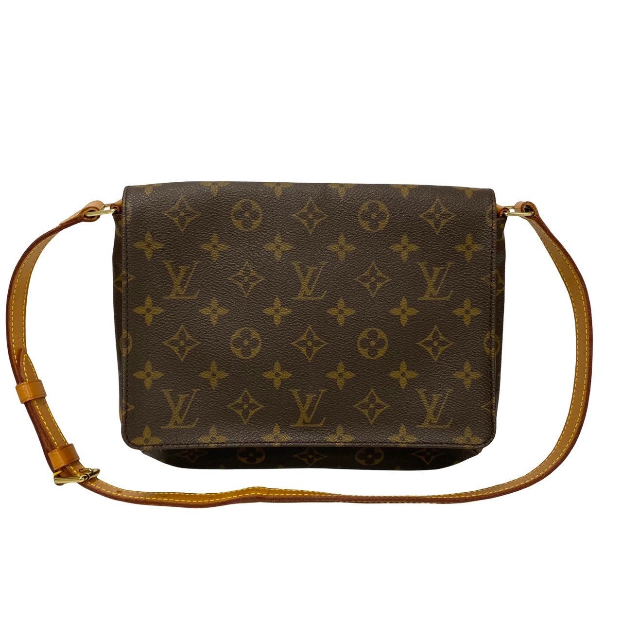 LOUIS VUITTON Shoulder Bag leather Brown Musette tango | AlmaBagz