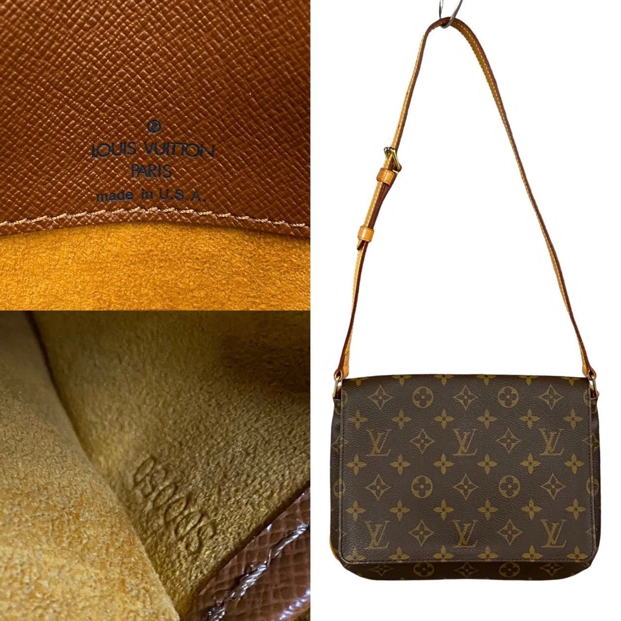 LOUIS VUITTON Shoulder Bag leather Brown Musette tango | AlmaBagz - Image 3