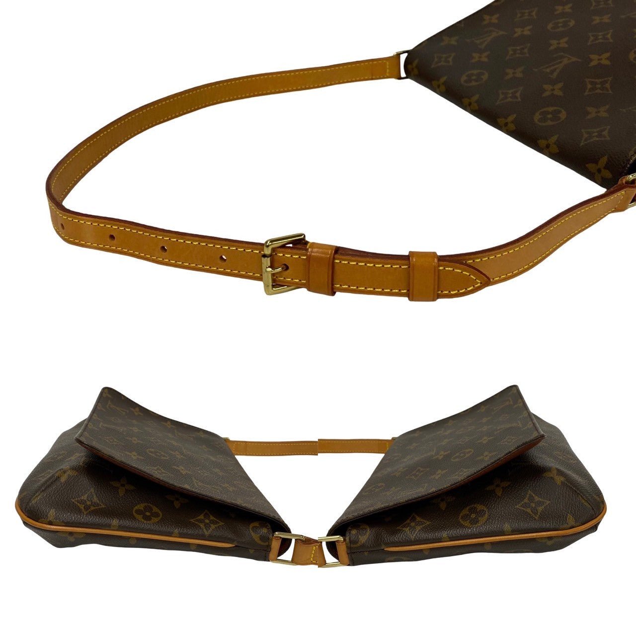 LOUIS VUITTON Shoulder Bag leather Brown Musette tango | AlmaBagz - Image 5