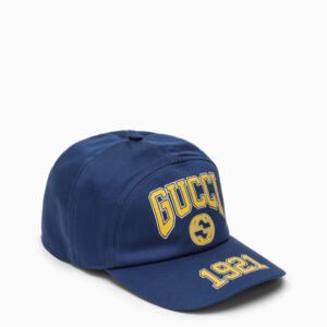 Gucci Blue Baseball Cap With Logo Men | AlmaBagz