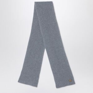 Gucci Grey Cashmere Scarf With Logo Women | AlmaBagz