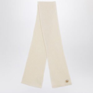 Gucci Ivory Cashmere Scarf With Logo Women | AlmaBagz