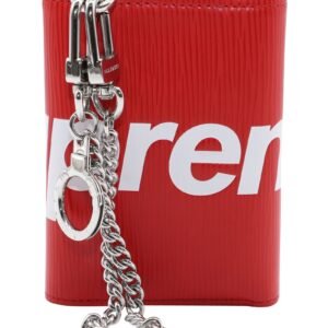 Louis Vuitton Red Leather Supreme Chain wallet accessories | AlmaBagz