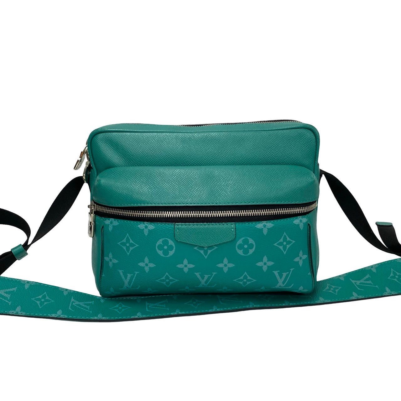 LOUIS VUITTON Shoulder Bag leather green Taigalama outdoor messenger | AlmaBagz