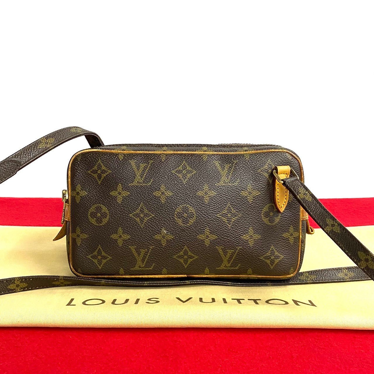 LOUIS VUITTON Shoulder Bag leather Brown Monogram Marley Bandouliere | AlmaBagz - Image 9