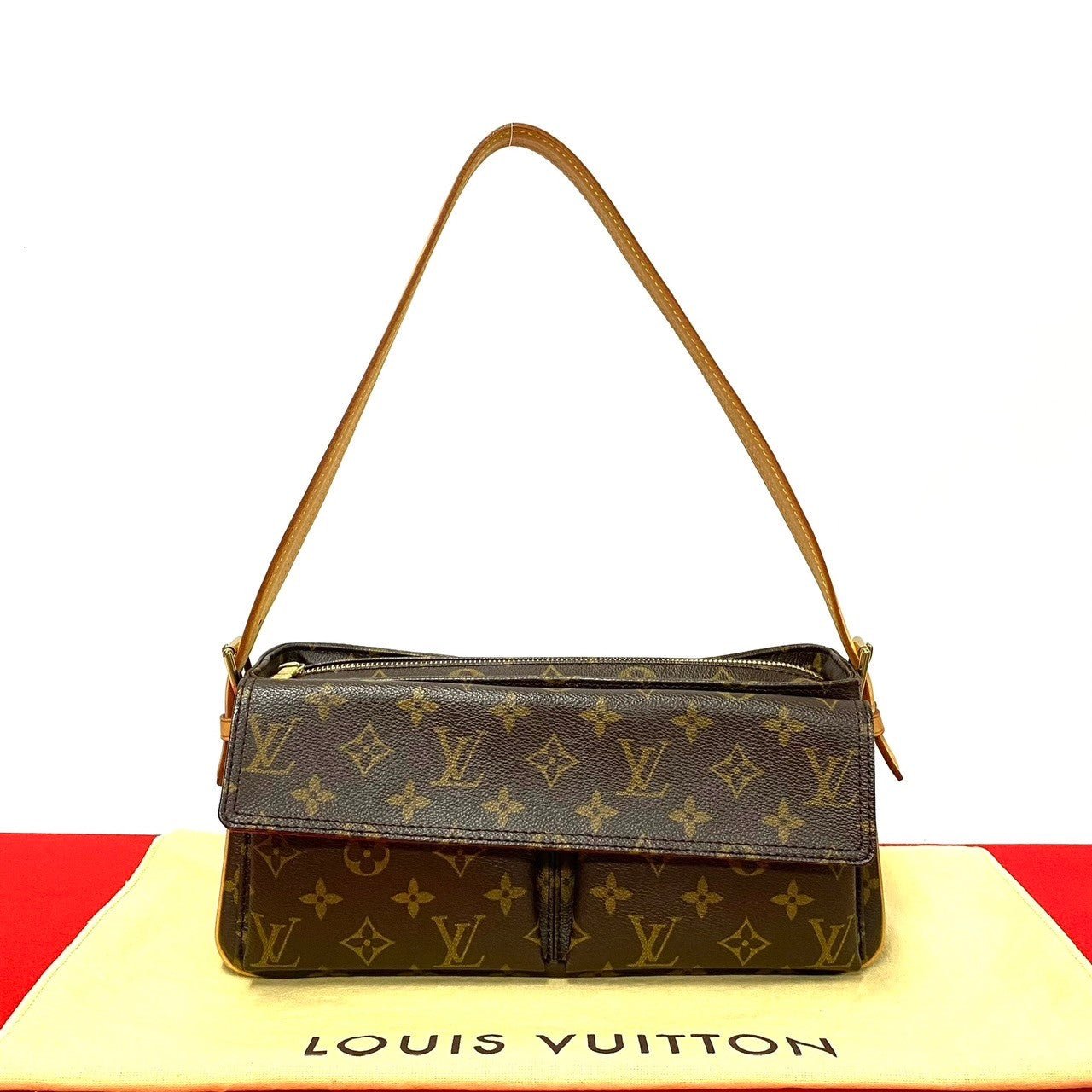 LOUIS VUITTON Shoulder Bag leather Brown Monogram Vivacite MM | AlmaBagz - Image 9