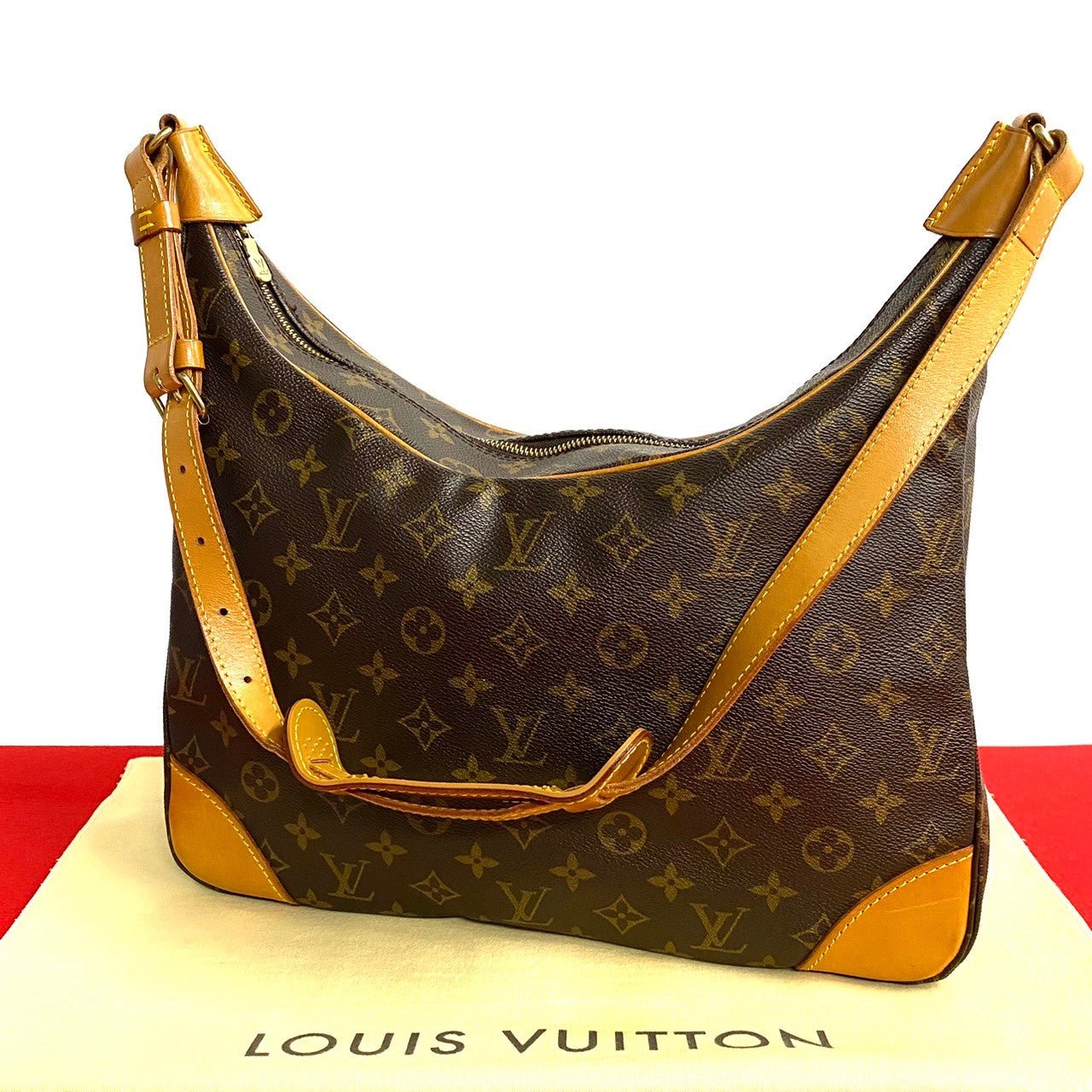LOUIS VUITTON Shoulder Bag leather Brown Monogram Boulogne 35 | AlmaBagz - Image 10