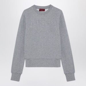 Gucci Grey Cotton Sweatshirt With Logo Women | AlmaBagz