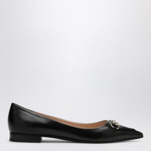Gucci Black Leather Ballerina With Horsebit Women | AlmaBagz