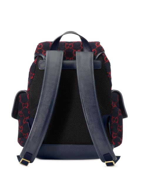 Gucci GG Monogram Print Wool Backpack in Navy | AlmaBagz