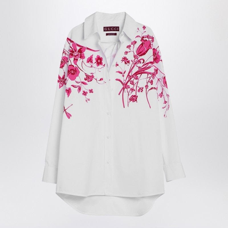 Gucci White Shirt With Fuchsia Print Women | AlmaBagz