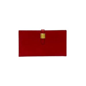 HERMES Long Wallet Purse leather Red Saumur Diane | AlmaBagz