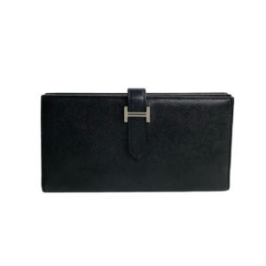 HERMES Long Wallet Purse Epsom black Beansufla | AlmaBagz