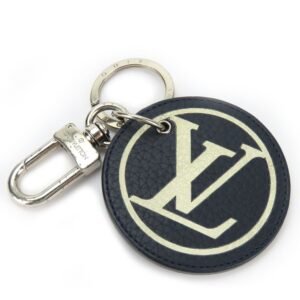 Louis Vuitton Navy  Leather Keyring | AlmaBagz