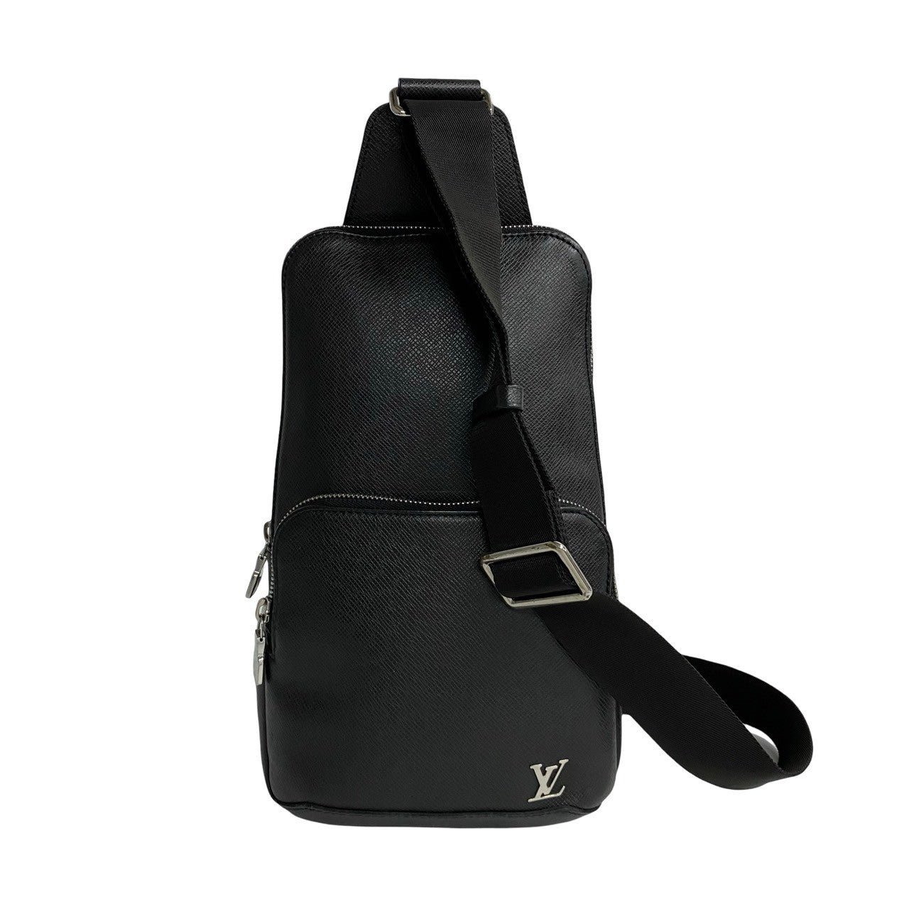 LOUIS VUITTON Shoulder Bag leather black Taiga Avenue Sling | AlmaBagz