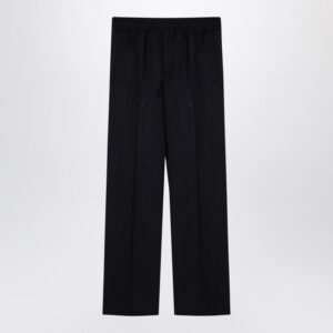 Gucci Dark Blue Gg Jacquard Trousers Men | AlmaBagz