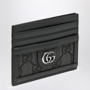 Gucci Gg Supreme Fabric Card Holder Grey/Black Men | AlmaBagz