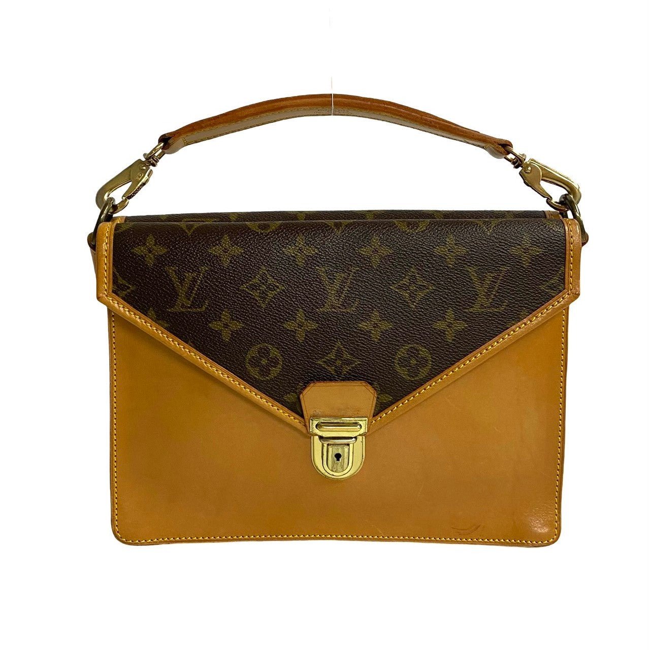 LOUIS VUITTON Shoulder Bag leather Brown Monogram Sac Biface | AlmaBagz - Image 4