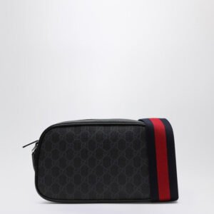 Gucci Gg Supreme Fabric Shoulder Bag Black/Grey Men | AlmaBagz
