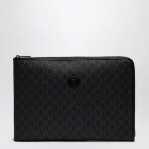 Gucci Medium Black Gg Supreme Fabric Briefcase Men | AlmaBagz