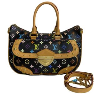 LOUIS VUITTON Shoulder Bag leather black Monogram multicolor Rita | AlmaBagz