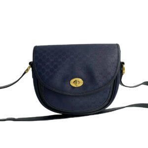GUCCI Shoulder Bag leather Navy Old Gucci | AlmaBagz