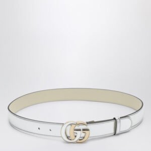 Gucci Gg Marmont Metallic Leather Silver Belt Women | AlmaBagz