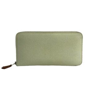 HERMES Bifold Wallet Epsom green Azap long silk in | AlmaBagz