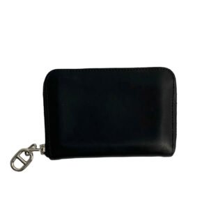 HERMES Card Case leather black Chene Dunkle Card Coin case | AlmaBagz