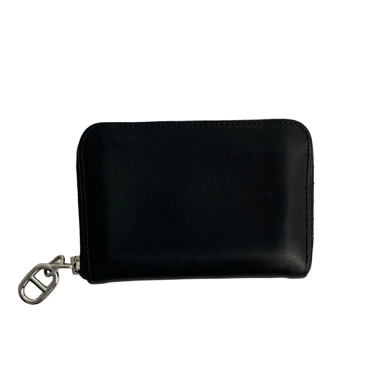 HERMES Card Case leather black Chene Dunkle Card Coin case | AlmaBagz