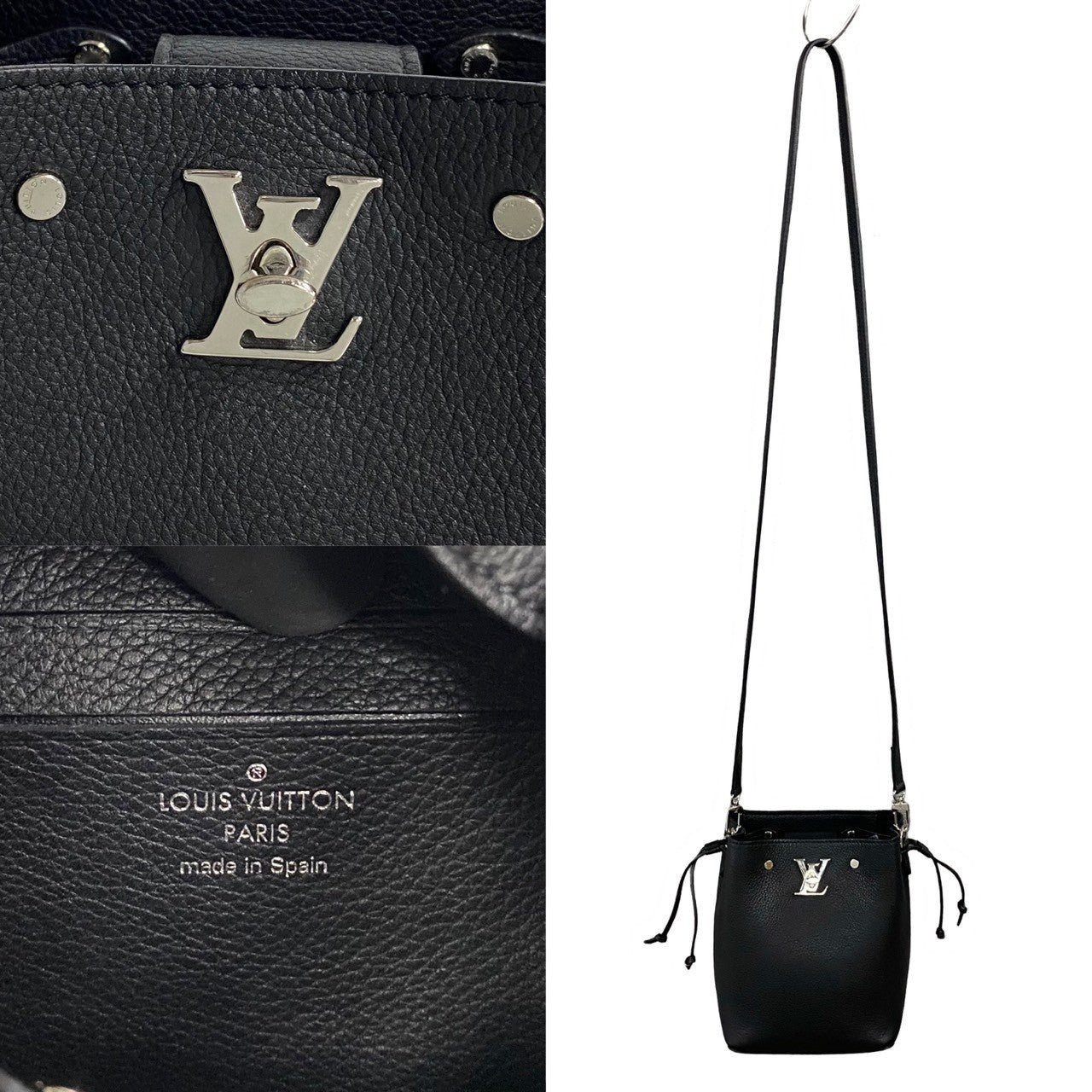 LOUIS VUITTON Shoulder Bag leather black Nano Rock Me Bucket | AlmaBagz - Image 3