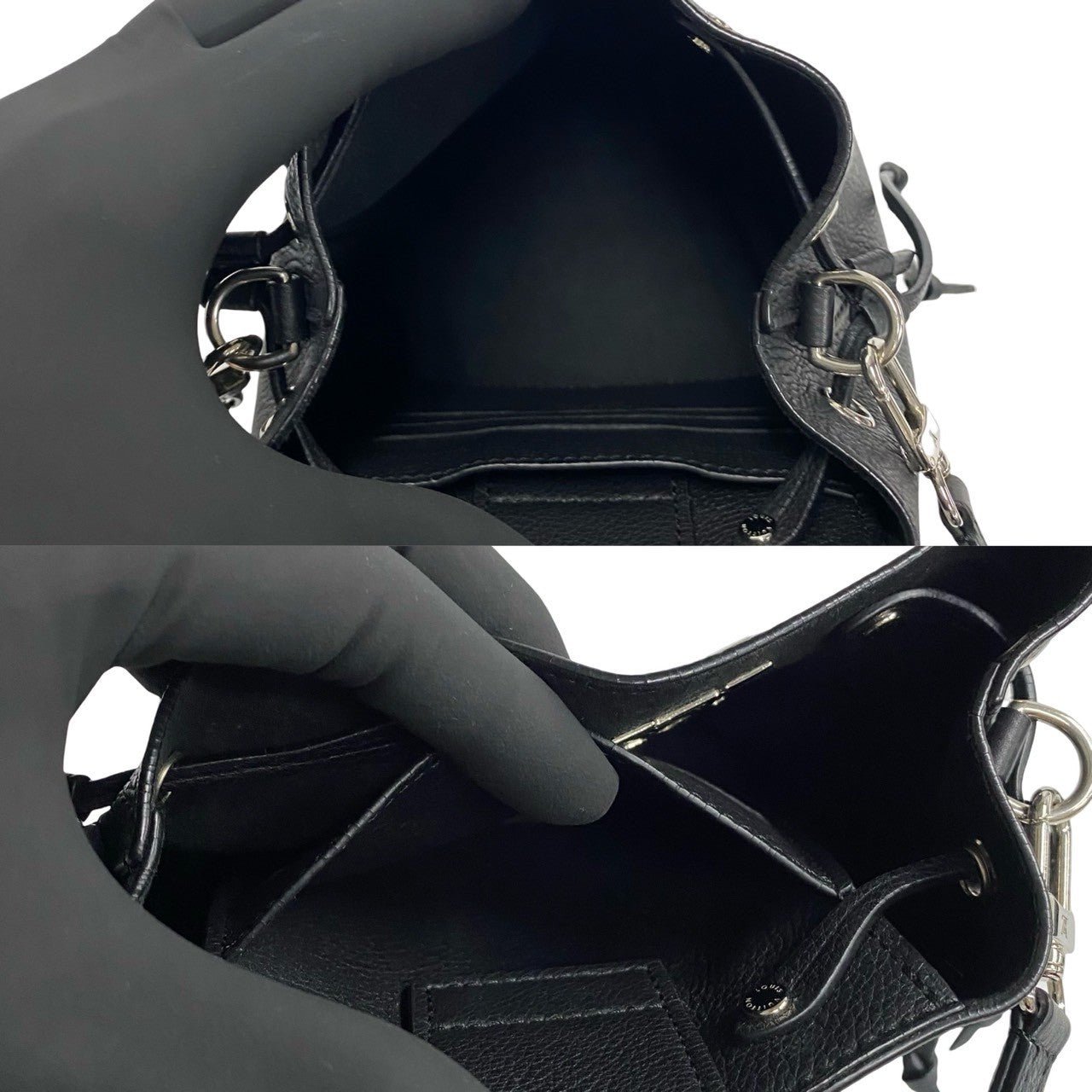 LOUIS VUITTON Shoulder Bag leather black Nano Rock Me Bucket | AlmaBagz - Image 8