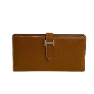 HERMES Long Wallet Purse Epsom Brown Beansufla | AlmaBagz