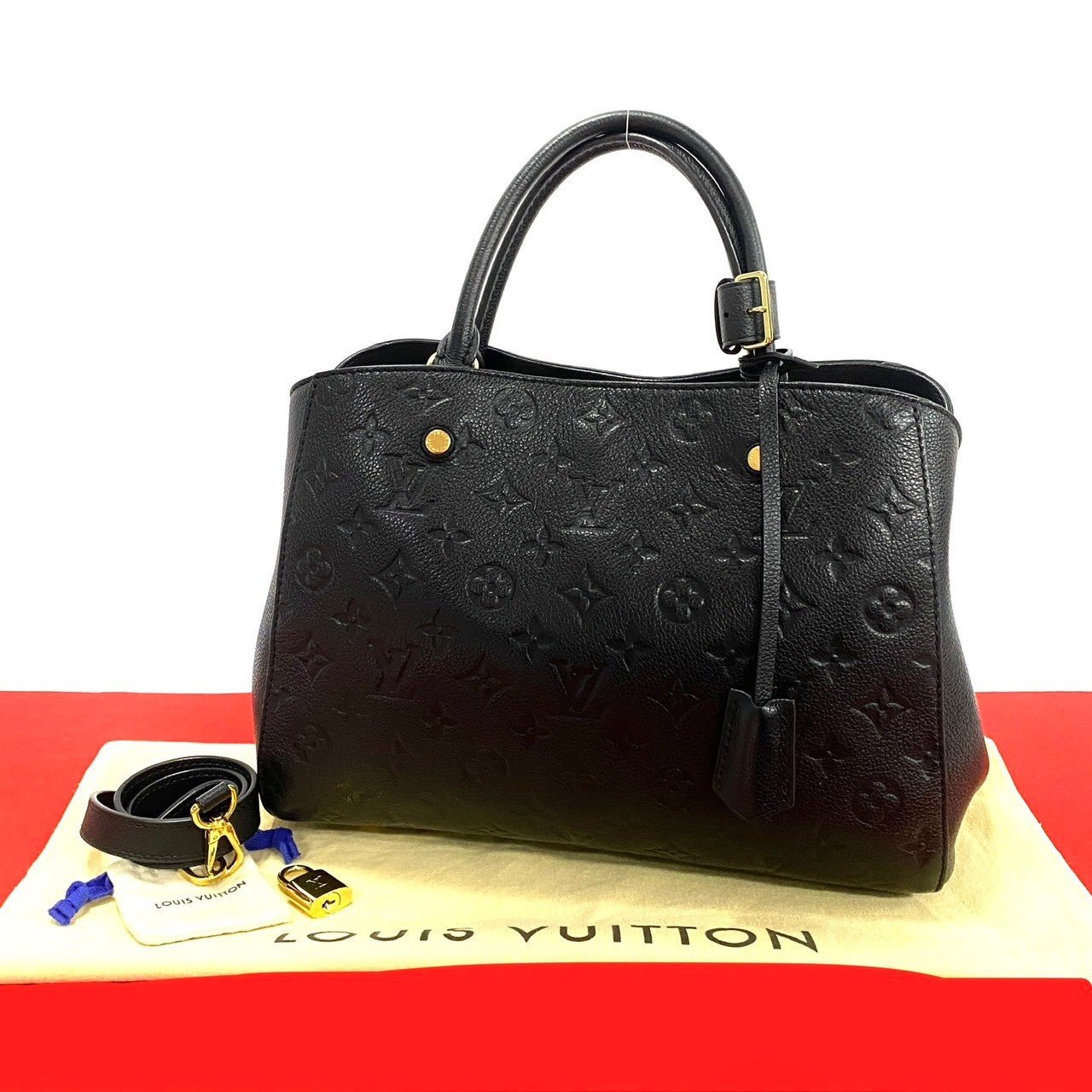 LOUIS VUITTON Shoulder Bag leather black Monogram Unplant Montaigne MM | AlmaBagz - Image 10