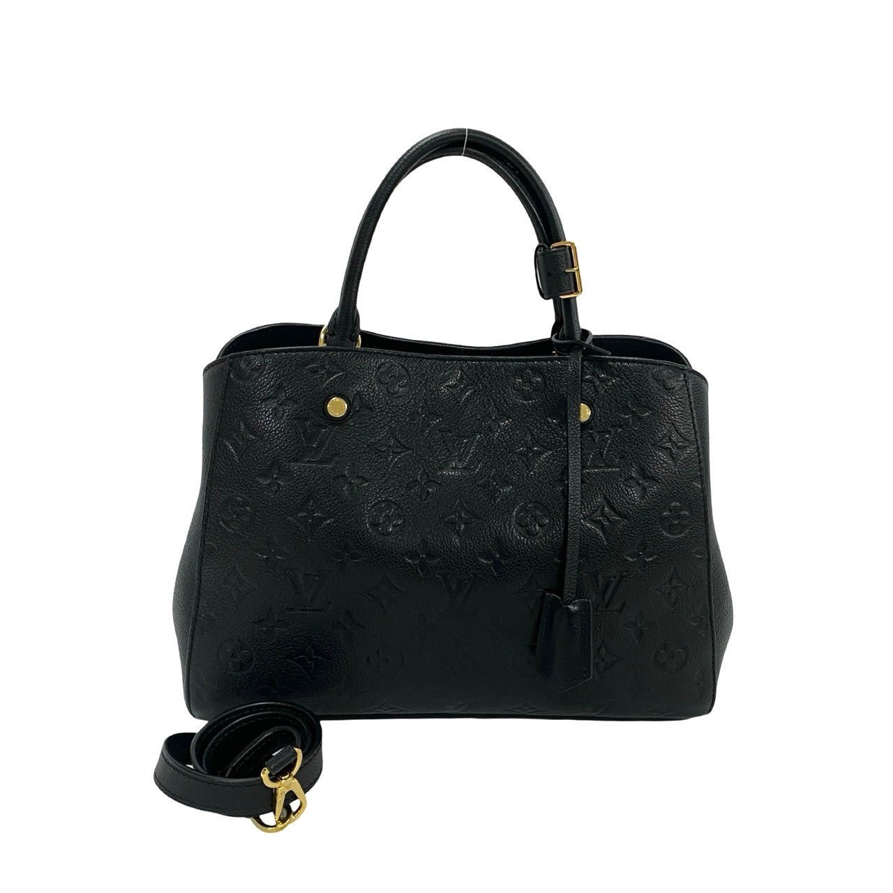 LOUIS VUITTON Shoulder Bag leather black Monogram Unplant Montaigne MM | AlmaBagz