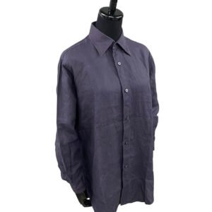HERMES Long sleeve shirt linen purple 40 | AlmaBagz